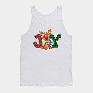 Christmas Joy Little Reindeer Xmas Vibes Merry Christmas Tank Top